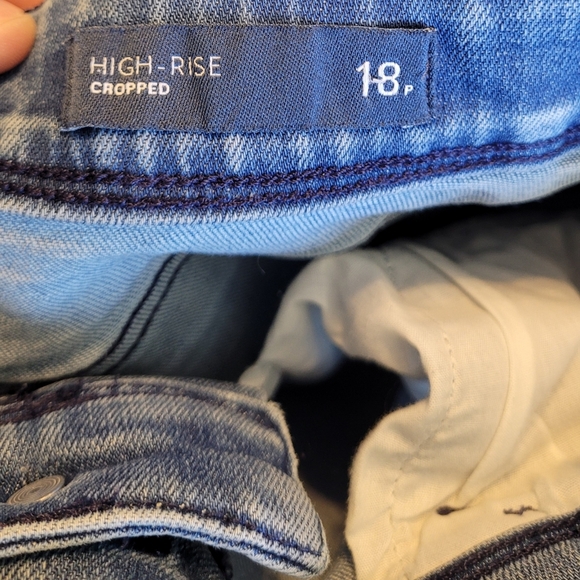 J. Jill Medium Wash Denim Raw Edge Cuffed Capri Jeans Women's Size 18p - Picture 4 of 7